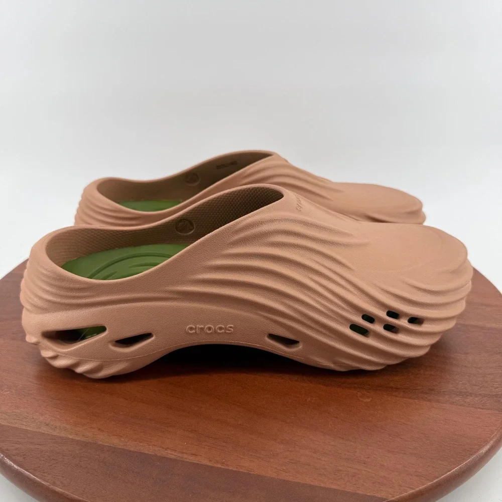 Crocs Echo Wave Mule Cork/Kiwi Sculpted Slip On Comfort Clog 210521-2CC Mens 12